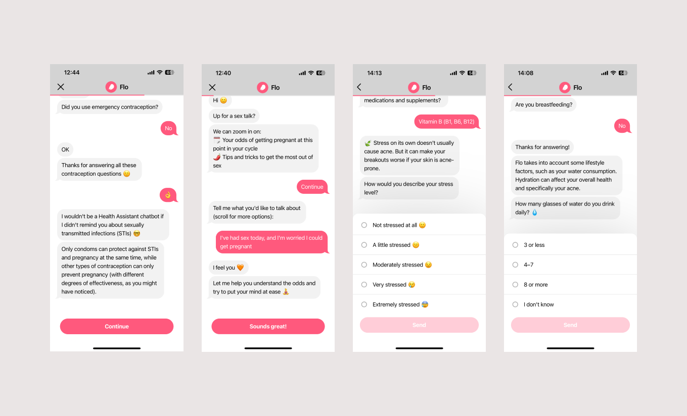 Flo replying with warm, informal language and emojis such as 'I feel you' to soften a sensitive exchange